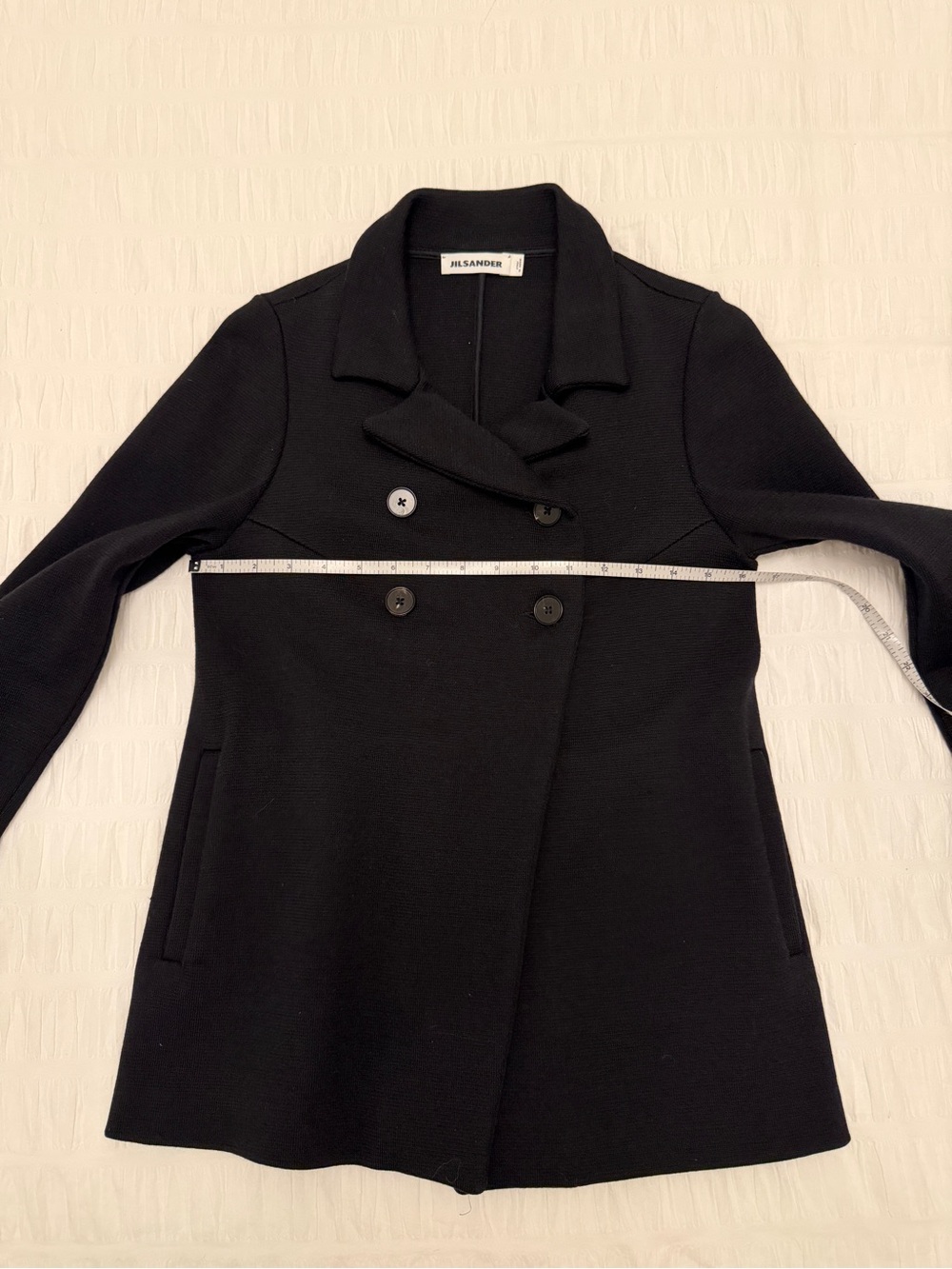 JIL SANDER Knit Wool Double Breasted Jacket Blazer Minimalist Quiet Luxury Chic - Picture 15 of 17